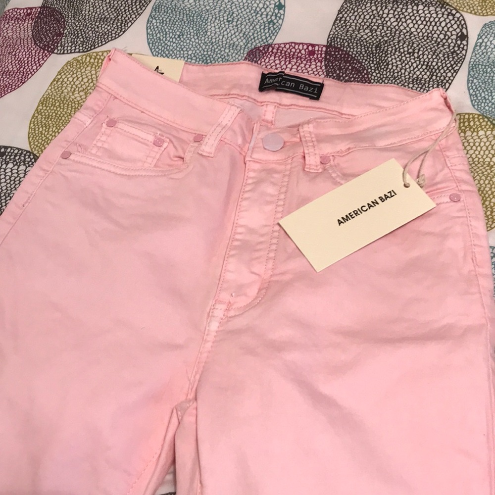 Pink high rise pants